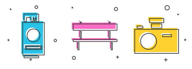 设置护照、票务台和相机图片下载