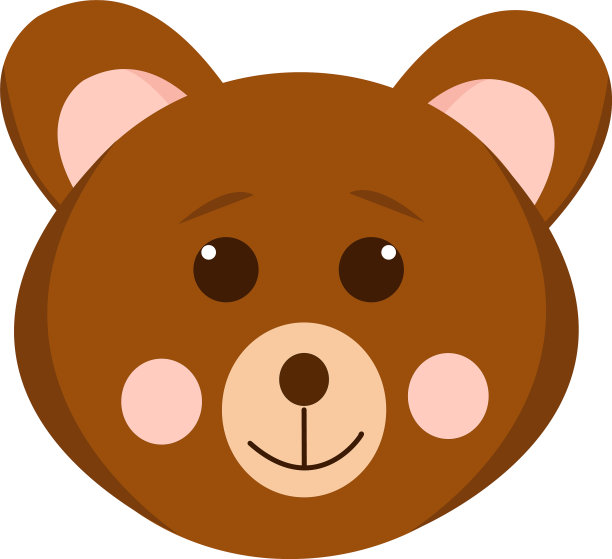 小熊以扁型可爱的动物为元素图片下载