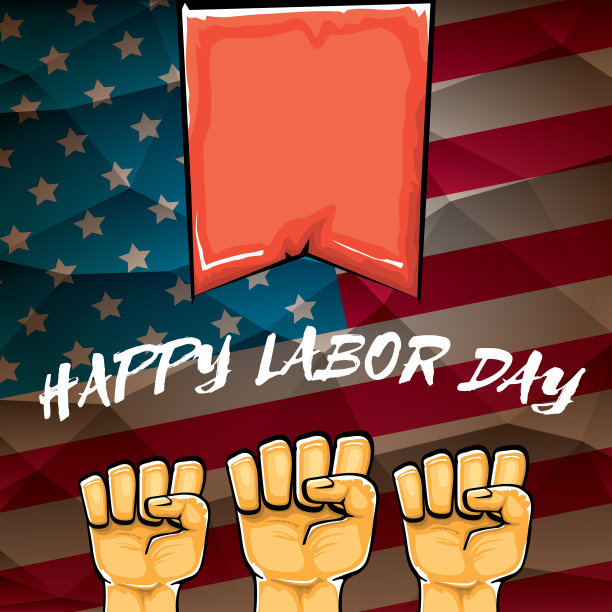 劳动节快乐美国海报与strong图片下载
