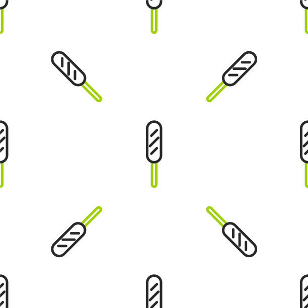 线玉米狗图标隔离无缝模式上图片下载