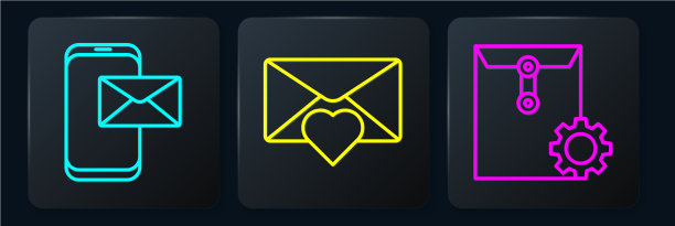 线设移动和信封设信封图片下载