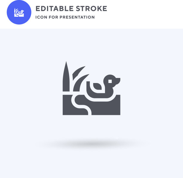 鸭子图标填充平面标志实心图片下载