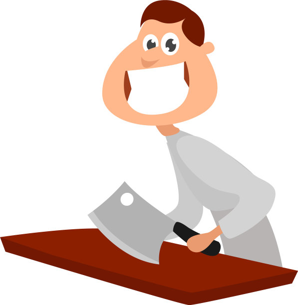 屠夫和刀在白色的背景图片下载