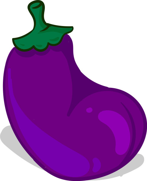 白色背景上的紫色茄子图片下载