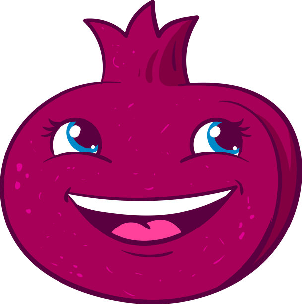 白色背景上微笑的石榴图片下载