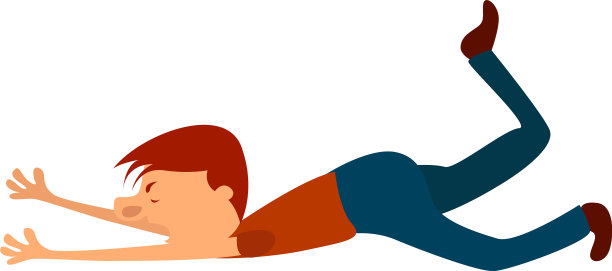 男人落在白色的背景上图片下载