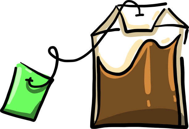 白色背景上的茶包图片下载