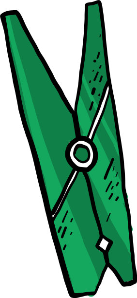 衣夹绿色在白色的背景图片下载