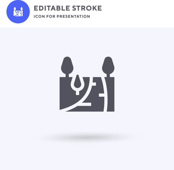 河流图标填充平坦标志固体图片下载