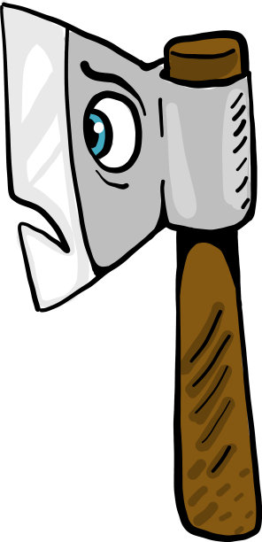 恐惧的斧头在白色的背景图片下载