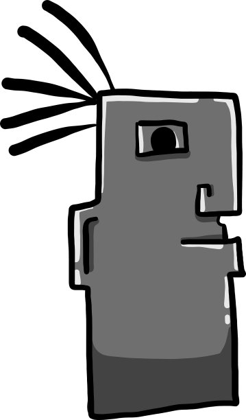 白色背景上的怪异石像图片下载