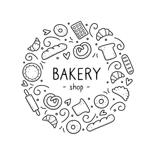 手绘集烘焙和烘焙元素图片下载