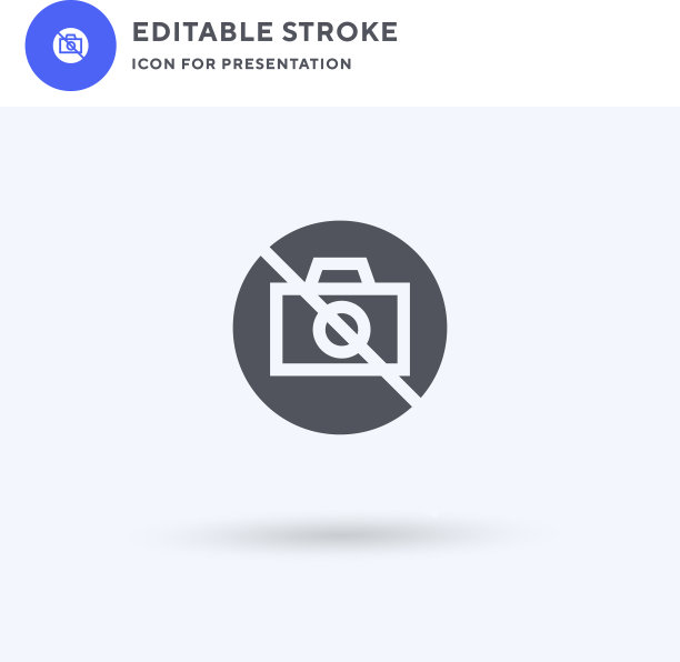 没有摄像头图标填充平面标志固体图片下载