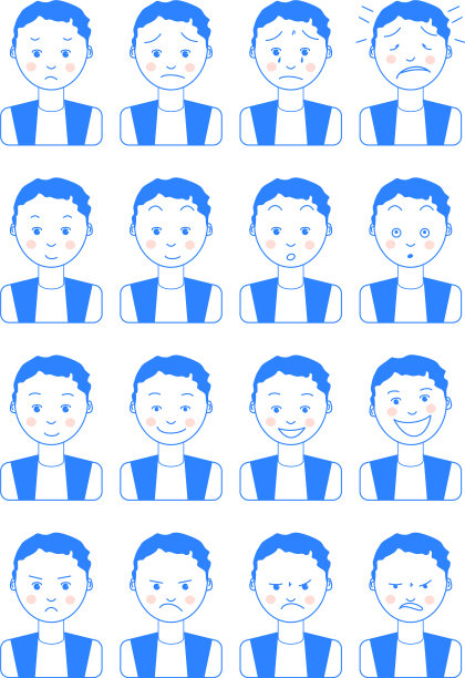 蓝色图标设置在平线图片下载