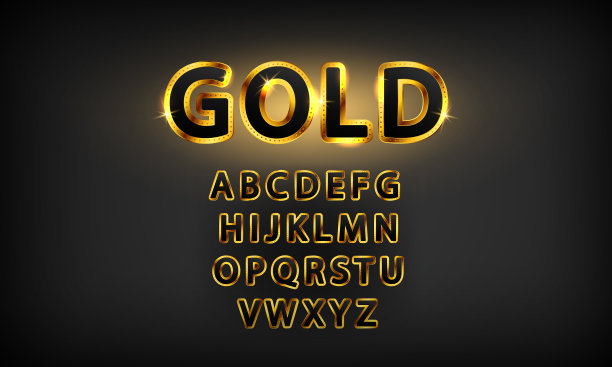 金色字体图案文本VIP赌场hips图片下载