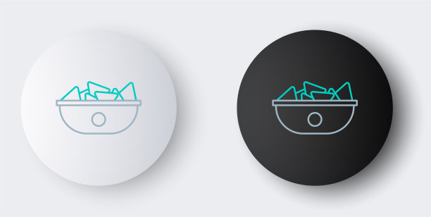 线玉米片在盘子图标孤立的灰色图片下载