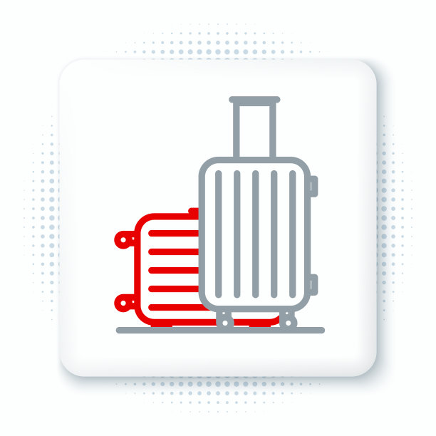 线旅行箱旅行图标孤立在白色图片下载
