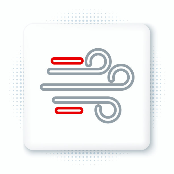 线风图标孤立在白色的背景风图片下载