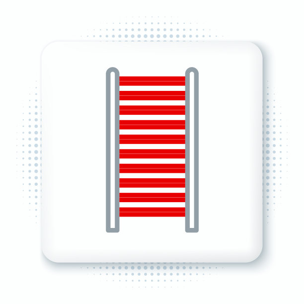 线条木制楼梯图标孤立在白色上图片下载