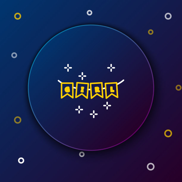 行狂欢节花环与旗帜图标孤立上图片下载