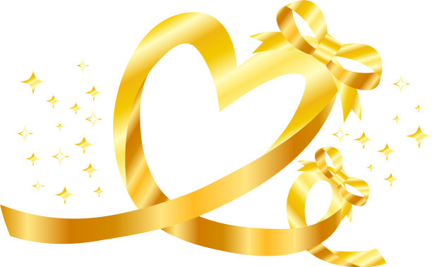 金心形丝带框架图片下载