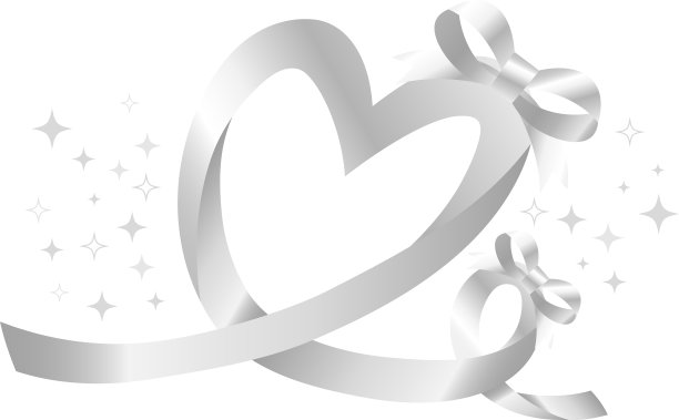 白色心形丝带框架图片下载