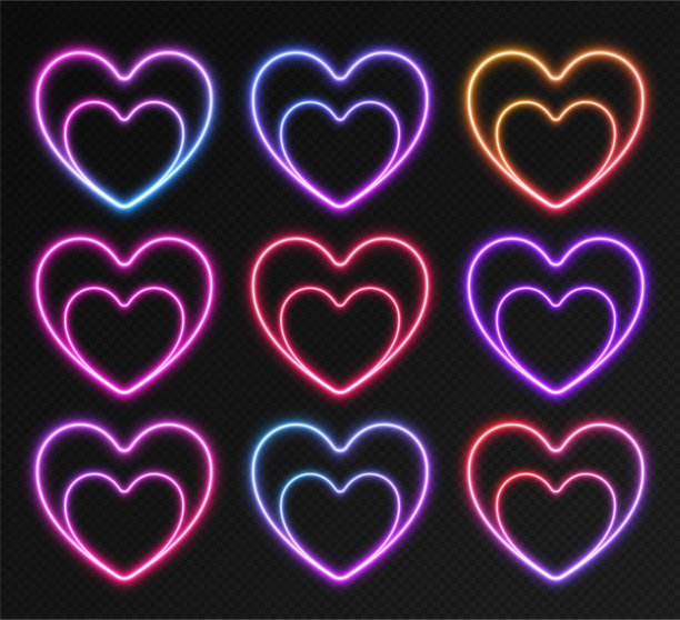 霓虹渐变框架集丰富多彩的图片下载