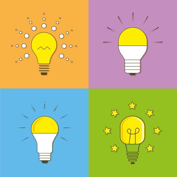 灯泡创意概念灯泡彩色标志图片下载