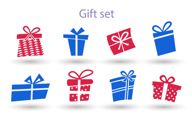 大收藏红蓝礼盒礼品图片下载