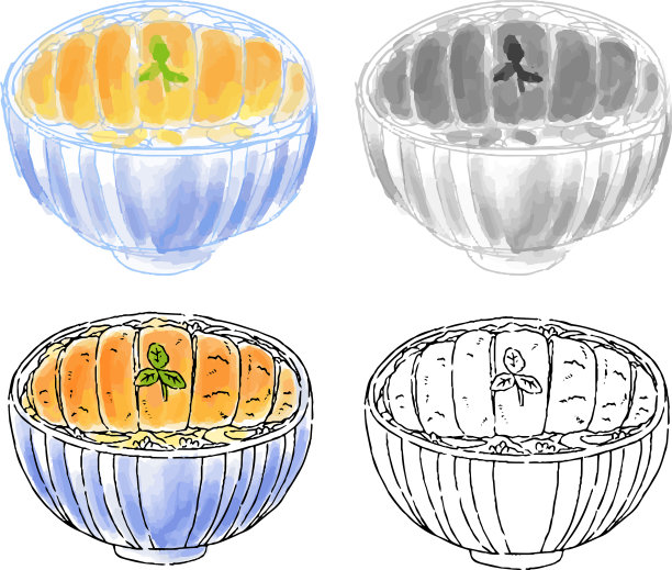 日本猪排米饭套餐图片下载