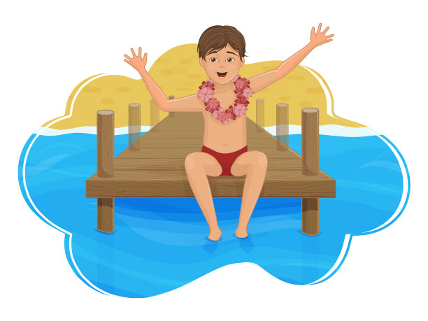 那个男孩正靠码头坐着图片下载