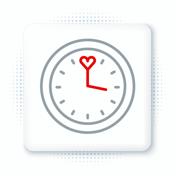 线时钟图标隔离在白色背景时间图片下载