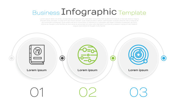 Set line book天文学行星火星和太阳图片下载