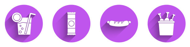 设置鸡尾酒，巧克力棒，热狗三明治和图片下载