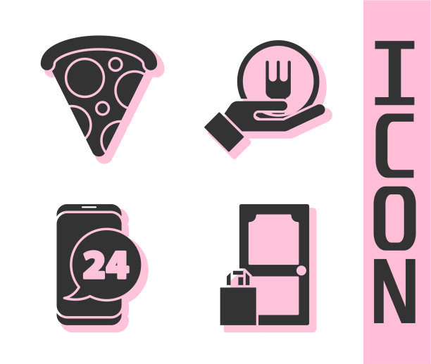 设置在线订购和递送披萨片图片下载