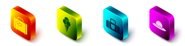 将等距手提箱冰淇淋放入华夫蛋筒图片下载