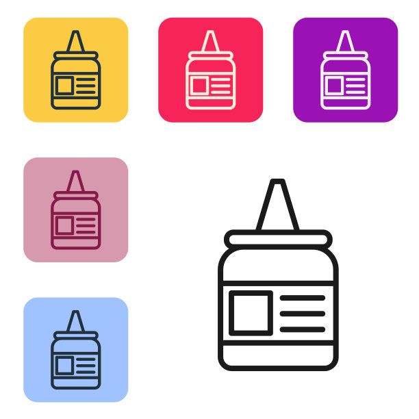 在白色背景上孤立的黑线胶图标图片下载