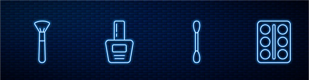 设线棉签耳朵，化妆刷指甲图片下载