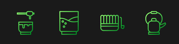 设置线蒸桑拿桶和舀蜂蜜勺图片下载