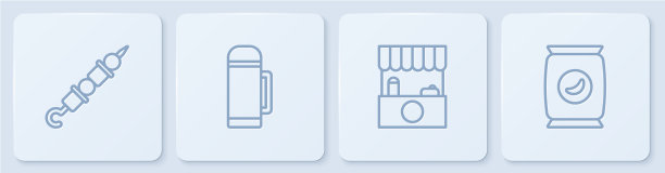 摆列烤羊肉串街边小摊图片下载