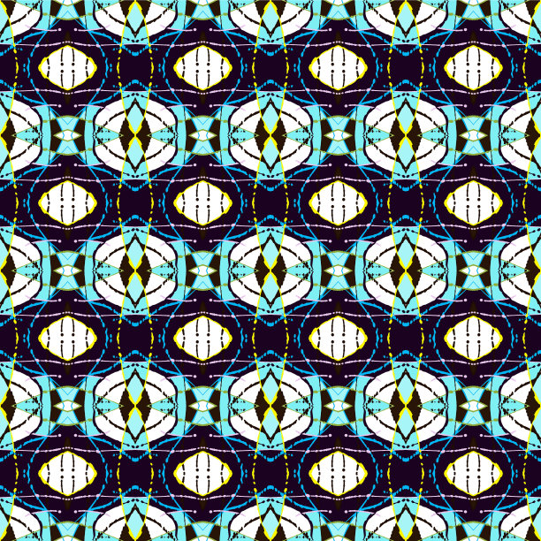 色彩抽象民族无缝图案中图片下载