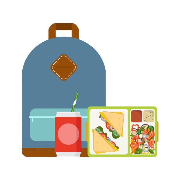 带健康食品理念的午餐盒图片下载