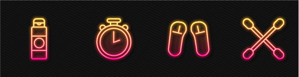 设定线拖鞋乳霜或化妆品管图片下载