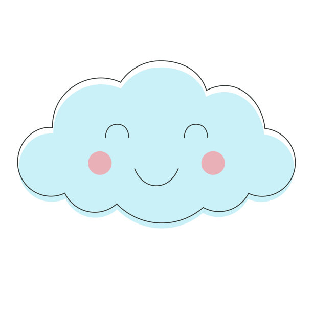 微笑的云彩图案可爱的天空无缝图片下载