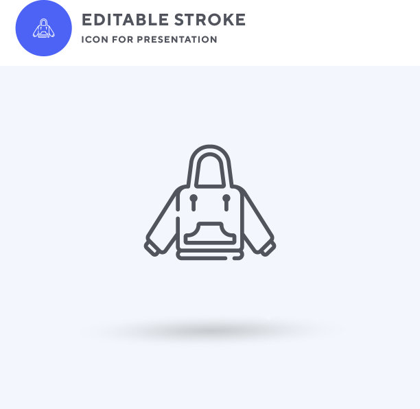 帽衫图标填充平面标志固体图片下载