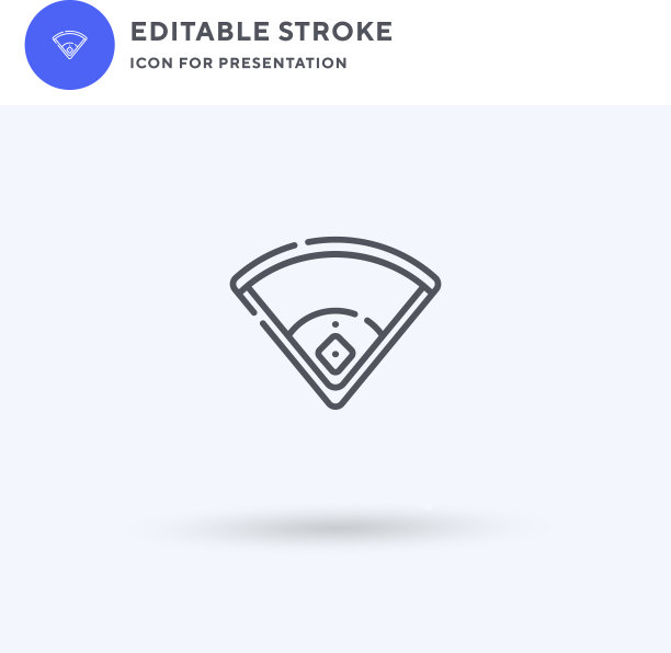 棒球场图标填充平坦标志图片下载