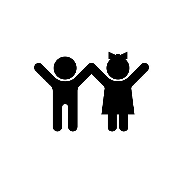 小男孩和小女孩手牵着手图片下载