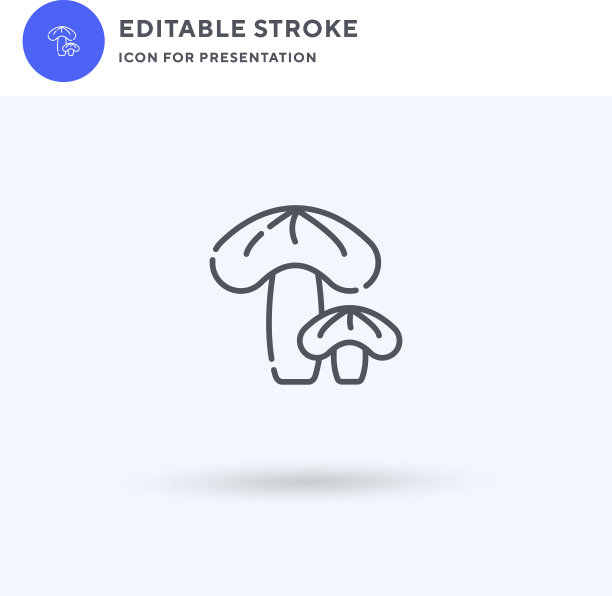 蘑菇图标填充平面立体标志图片下载