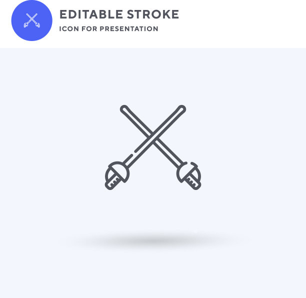 击剑图标填充平坦标志坚固图片下载