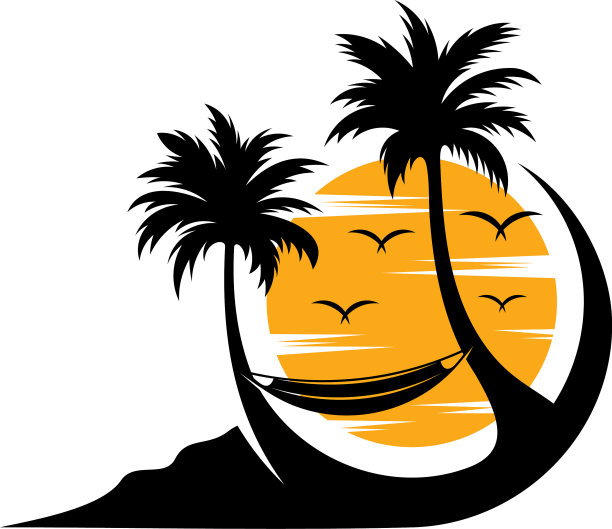 夏季海滩标志设计海滩标志模板图片下载